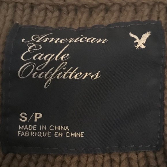 AMERICAN EAGLE ZIP/BUTTON UP HOODIE SWEATER - Picture 2 of 6